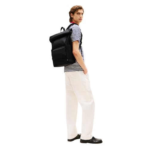 Tommy Hilfiger Mens Rolltop Backpack, Black by Tommy Hilfiger - Image 2