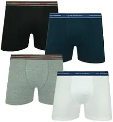 Kit Com 4 Cuecas Boxer Lupo Em Algodão Sortidas