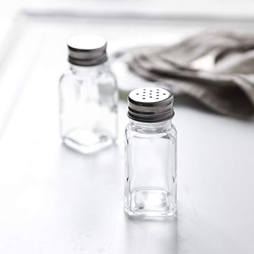 WHOLE HOUSEWARES | Glazen zout- en peperschudders | Roestvrijstalen keukenset | 6-delig pakket | Beste voor thuiskeuken… - Afbeelding 4