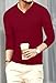 MLANM Mens Casual Slim Fit Basic Henley Long Sleeve Fashion Cotton T-Shirt XX-Large, Wine Red