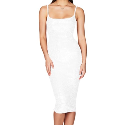 Womens Sequin Sparkly Dresses Formal Spaghetti Strap Midi Bodycon Dress Glitter Backless Wedding Sexy Cami Dress2