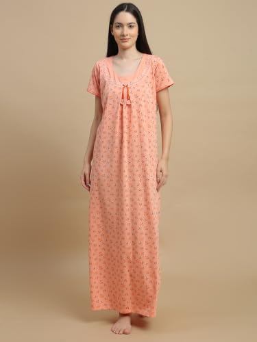 Image of 9shines Label Premium Cotton Blend Nighty Night Gown Nightdress for Women (New 5257)