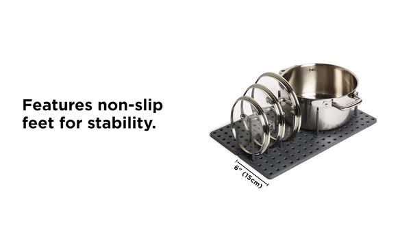 Umbra Peggy Kitchen Drawer Cupboard Organizer Tray - Adjustable Storage System For Food Containers, Cookware, Serveware, Utensils and More, Grey