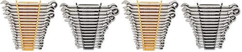 Image of GEARWRENCH 30 Piece 12 Point Ratcheting Combination SAE /Metric (1 /4-1 in., 8-24 mm) Wrench Set with Wrench Racks - 86702 (Pack of 2)