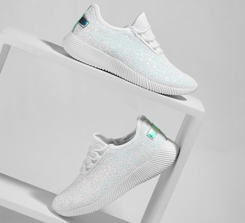 Image of K KIP WOK Fashion Glitter Sneakers for Womens Silp On Running Shoes Lightweigt Tennis Walking Sneakers