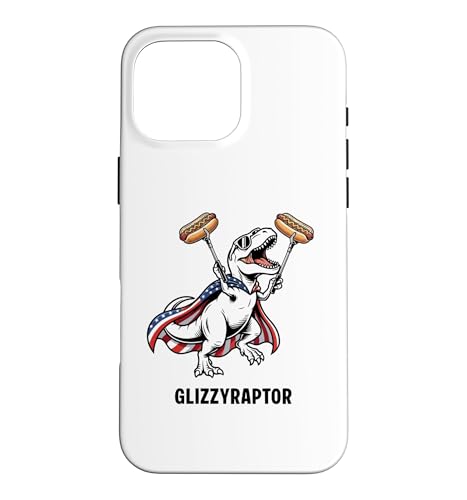 T-Rex Glizzyraptor �ʔ��� �~�߂��Ȃ�T-Rex Loves Hot Dog �X�}�z�P�[�X iPhone 16 Pro Max �p
