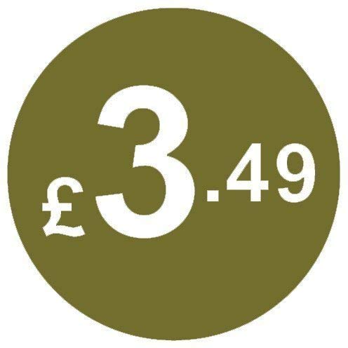 from 99p to £10 - Pack of 200 Gold 20mm Price Stickers/Sticky Labels - 40 Different Prices to Choose from (Gold £3.49)
