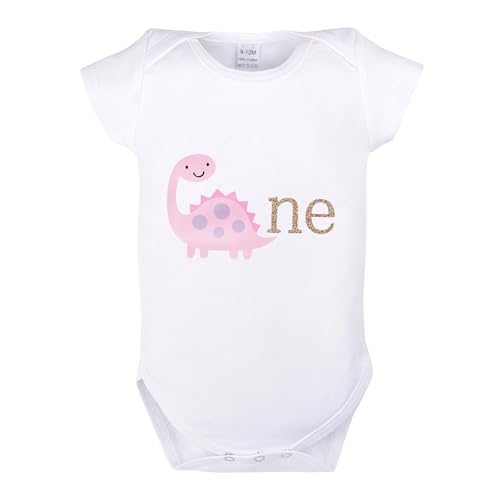 Baby Girls Dino 1st Birthday Tutu Outfit Infant Cotton Romper+Tutu Skirt+Dino Tail Cake Smash 3PCS Clothes Set2