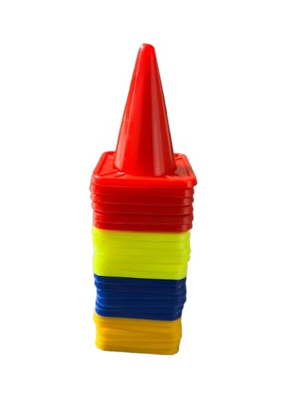CRAZX 4 Inch Marker Cones for Sports Training & Agility Drills | Multi-Color Plastic Field Cones for Football, Cricket, Kids Games & Fitness Practice (20)-image-15