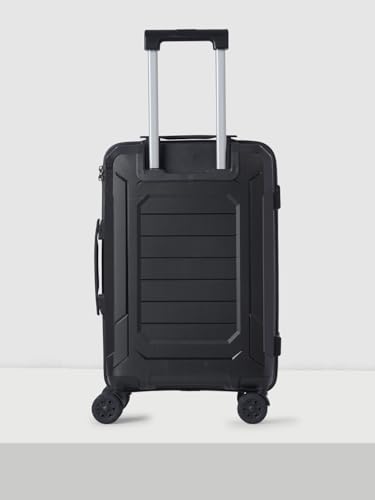 Image of Wildcraft Safara Mercury Hard Trolley Large Luggage | Durable Polycarbonate Shell | 360 Spinner Wheels | Telescopic Handle | Lightweight Check-in Travel Suitcase, Black