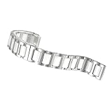 SKPVPOKOYL Cinturino di ricambio unisex for cinturino for orologio da donna in acciaio inossidabile ceramico a sgancio rapido(Silver,20mm)
