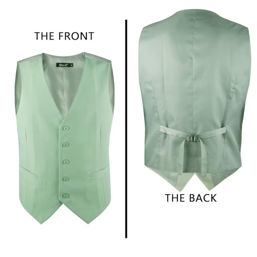 Image of Alizeal Mens Classic Solid Suit Vest Regular Fit Tuxedo Waistcoat