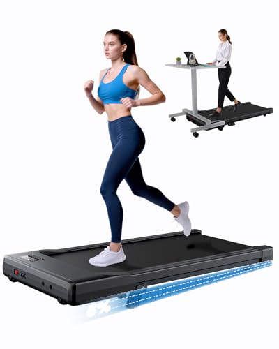 DeerRun Under Desk Walking Pad with 6% Manual Incline