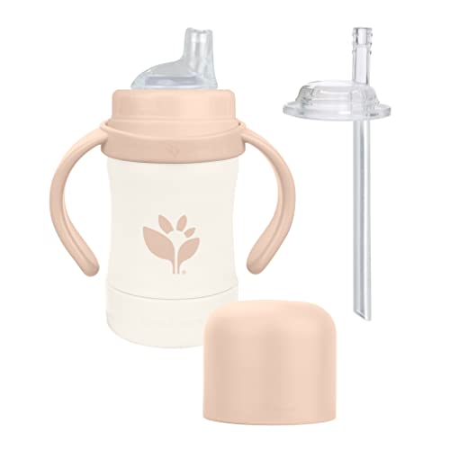 Image of Green Sprouts® Sprout Ware® Sip & Straw 6oz., 6mo+, Plant-plastic, Platinum-cured Silicone, Dishwasher Safe, Grows with Baby, Tested for Hormones