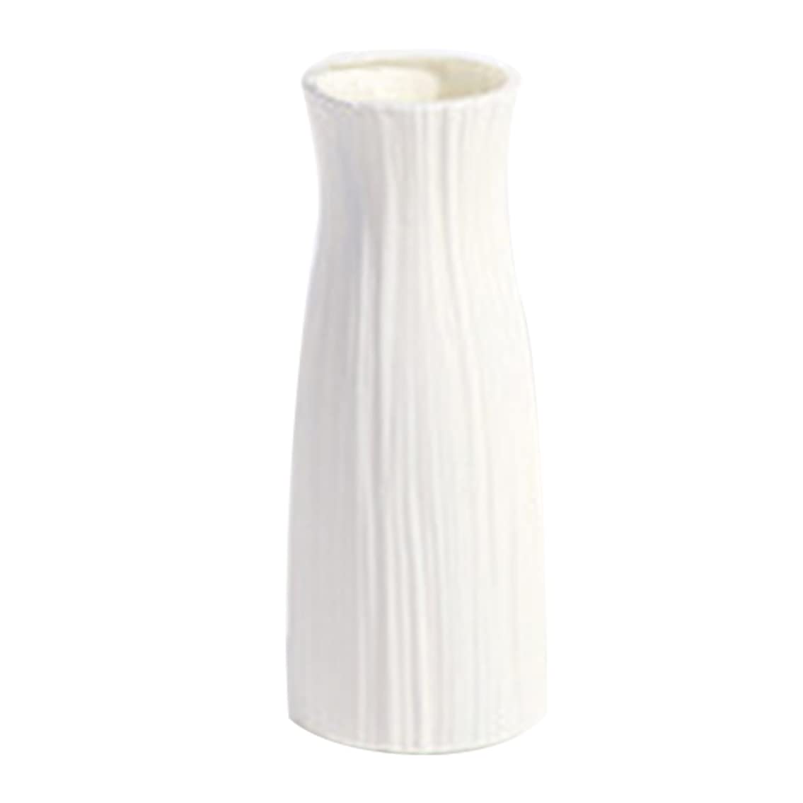 Abibiocy White Flower Vase Plastic Nordic Vase Modern Decorative For Living Room Office Wedding Decoration Vases