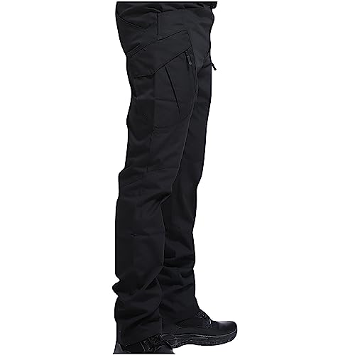 Joggers Pants Man Regular Big and Tall Solid Twill Cargo Pants Multi Pockets Work Utility Straight Legs Trousers3