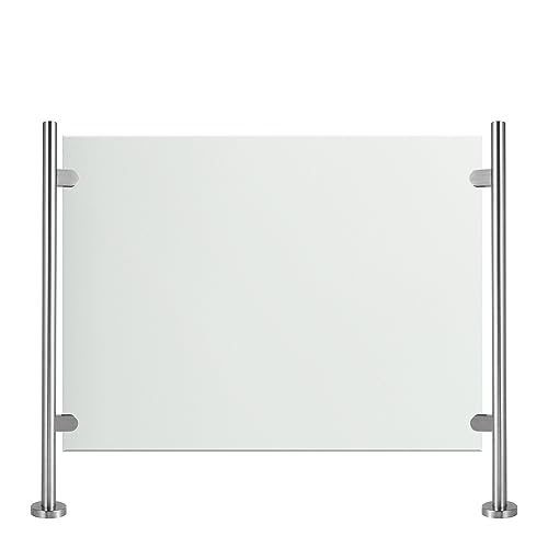 110 cm Edelstahl-Balustradenpfosten 316, runder Glasgeländerpfosten mit Klemmen für 812 mm gehärtetes Glas, langlebiger Gartenzaun, Treppengeländer, Endpfosten