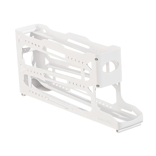 Gralara Huevera para frigorífico, Organizador de Huevos con Ruedas automáticas, Caja de Almacenamiento, Bandeja para Huevos, contenedor de Almacenamiento de, 3 Capas