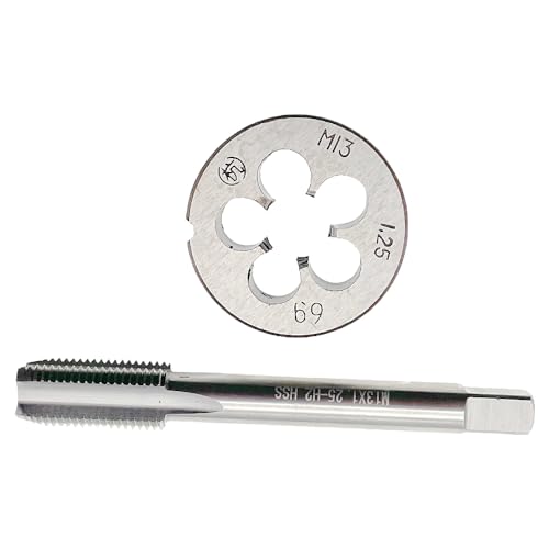 M13 x 1.25 Tap and Die Set Right Hand RH M13 x 1.25 Metric Die Tap Machine, M13x1.25 Tap Set Die Threading Milling Tool Machine M13x1.25 Thread Tap and Round Die