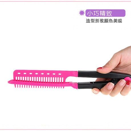 Miniatura 6 de Peine alisador de cabello, peine de hierro plano para alisar el cabello en forma de V, peine recto para cabello nudoso, peine de peinado para