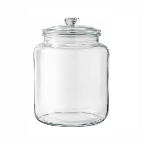 BHPSMWZ 4 Gallon Glass Jar with Lid Large Cookie Jar with Big Opening Airtight Food Storage Canister Canning Jars for Flour Sugar Dog Treats Pasta Candy Glass Containers with Lids for Kitchen Pantry