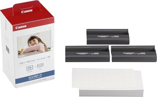 Image of Canon Selphy CP1500 Photo Printer Bundle (Black) with KP-108 Paper (108 Sheets) 3 Color Ink Cartridges & Tudak Cleaning Cloth - Wireless Compact Dye-Sub Printer Kit