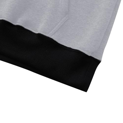 Patchwork Long Sleeve Hoodie For Men Heavyweight Fleece Warm Winter Sweatshirts Drawstring Hooded Camping Pullovers4