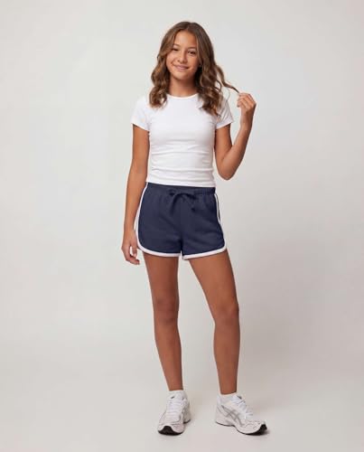 Image of Real Essentials 3 Pack: Girls Fleece Dolphin Shorts Athletic Running Soccer Basketball Sleep Lounge Casual Cozy
