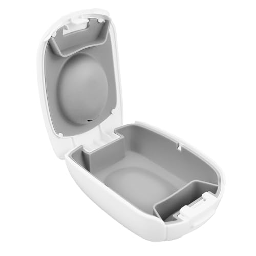 FERCAISH Portable Waterproof Hearing Aid Storage Box, Fall-Proof (White), 8.5 cm x 8.5 cm x 8.5 cm