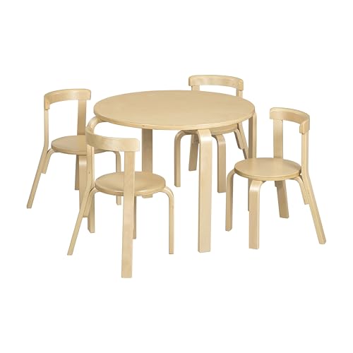 ECR4Kids Bentwood Table and Curved Back Chair Set, Kids Furniture,
