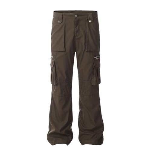 Men's Pants Slim-Fit Multi-Pocket Workwear Straight Leg Casual Loose Trousers2