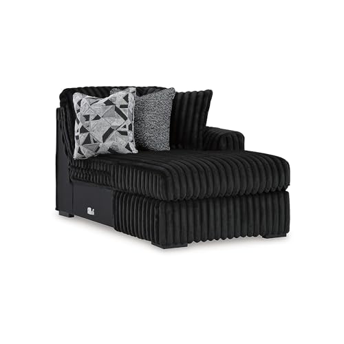Image of Signature Design by Ashley 3-Piece Midnight-Madness Sectional Sofa with Chaise, Jumbo Corduroy Upholstery, Deep Seating for Living Room Comfort, 190' W
