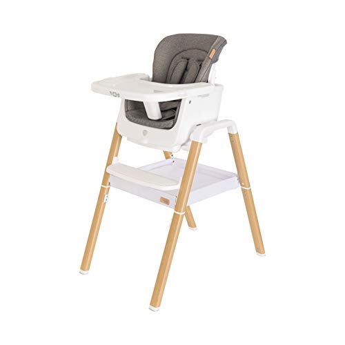 Nova Tutti Bambini - Tutti Bambini - 7 modos ajustables desde la silla alta recién nacida a la silla de bebé u0096 nacimiento hasta 12 años de plegado rápido, funda de viaje (blanco/roble)