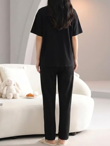 Image of SMOWKLY Women's Premium Stylish Cute Print Top with Pajama Comfy Loungwear