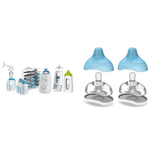 Image of Kiinde Twist Universal Direct-Pump Feeding System and Warmer Gift Set & Twist Active Latch Nipples for Breast Milk, Discourages Lazy Latching, Seamless Transition
