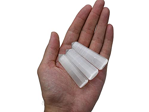 Image of Amazing Gemstone Selenite Crystal Towers - Natural Healing Crystal Point Obelisk for Reiki Healing and Crystal Grid (2 inch to 3 inch INCH)