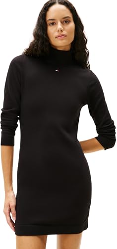 Tommy Jeans Womens Tjw Turtleneck Dw0dw21958 Sweater Dress, Black (Black), M UK