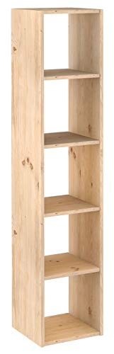 Astigarraga Kit Line Estantería Modular 5 Cubos Dinamic, Madera Maciza Pino   174,6x36,2x33 cm