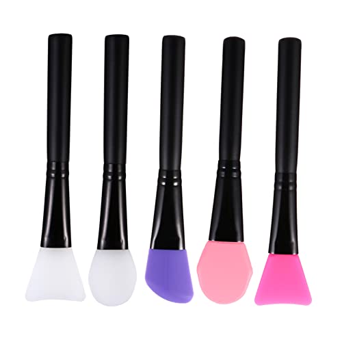 VALICLUD 5 Piezas Brochas Faciales de Silicona para Mango de Madera Duraderas Fáciles de Limpiar para Sensible y Profesional o Doméstico