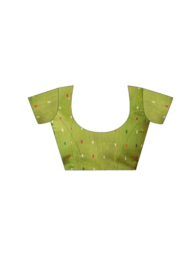 Image of Satrani Women's Chanderi Cotton Printed Ready To Wear One Minute Pre Pleated Readymade Saree with Unstitched Blouse Piece