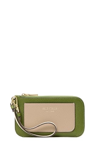 kate spade new york Ava Pebbled Leather Coin Card Case Wristlet, Colorblocked Jungle Vine Multi