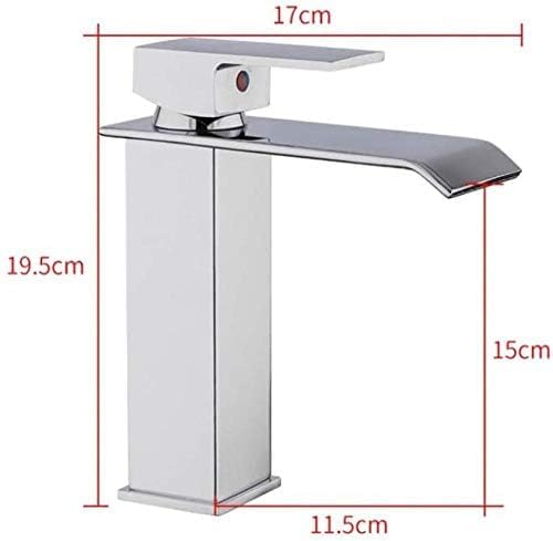 Robinet de lavabo cascade en laiton mitigeur carré eau chaude et froide - 4