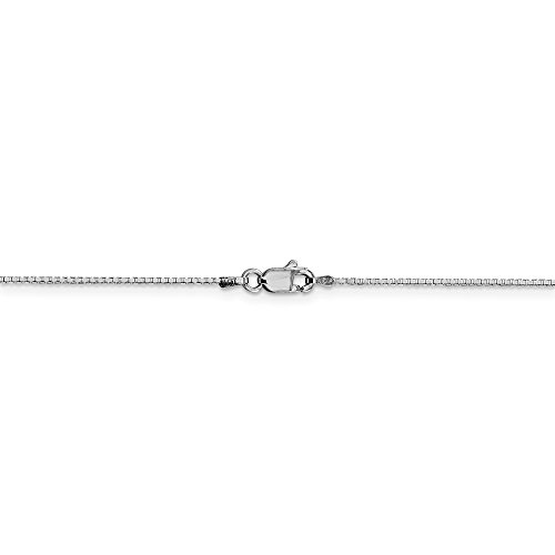 Black Bow Jewelry 1Mm, 10K White Gold, Box Chain Necklace, 20 Inch #TOP3