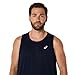 ASICS Men's SILVER SINGLET Running Apparel, S, MIDNIGHT
