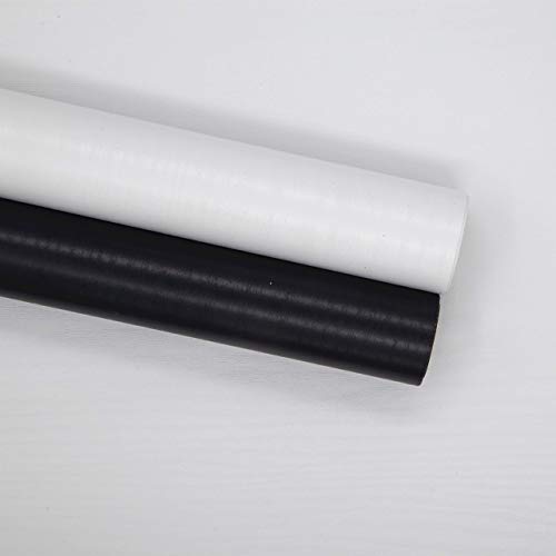 Abyssaly White/Black Wood Peel and Stick Wallpaper Self Stick Paper Easy to Use and Clean for Home Decoration Furniture Renovation