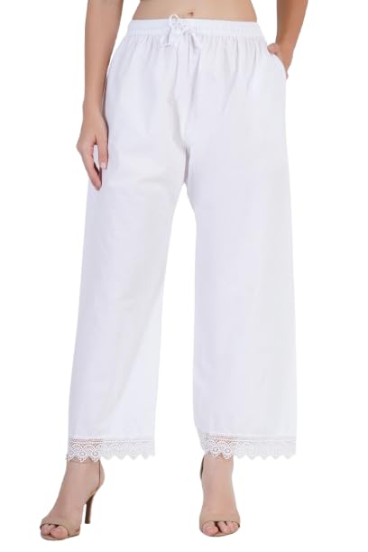 sumaya fashion Women's Cotton Net Lace Palazzo Trouser, Flared Style-picture-21