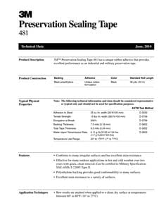 3M Preservation Sealing Tape 481, 1/2