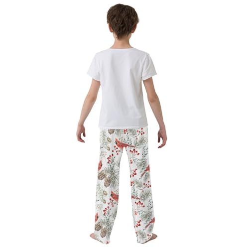 Boys' Pants Christmas Xmas Cardinal Long Bottoms Jogger Pants Elastic Waist Trousers with Pockets S-XL3
