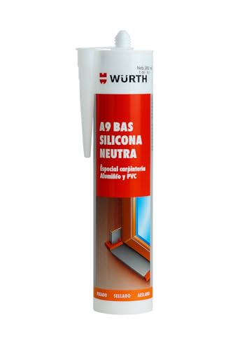 WURTH Silicona Neutra A9 BAS Blanca – 310ml – Sellador Profesional para Aluminio, PVC y Construcción General (1)