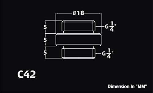 Bitspower Bitz Power G1/ 4 In. Shining Mini Dual G1/ 4In. Extender Silver Bp-Wtp-C42 #TOP3